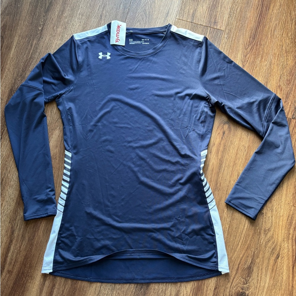 Under Armour Navy Long Sleeve Shirt. Heatgear fitted.